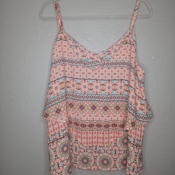 Torrid Mosaic Print Tier Crisscross Cami - Picture 6 of 8